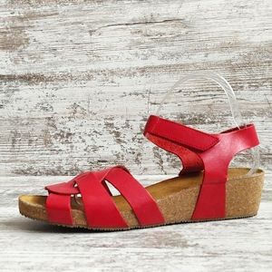 🟨Sz41  Eric Michael Red Leather Cork Sandal
